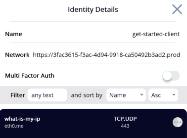 Identity service details